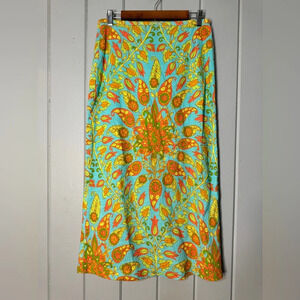 NWT Zara‎ Womans High Waisted Midi Skirt Size M Multicolor Paisley Tie Hippie